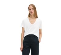 T-Shirt MARC O'POLO "aus Organic Cotton", Damen, Gr. XXL, weiß, Obermaterial: 100% Baumwolle, unifarben, Basic, regular fit, V-Ausschnitt, Shirts T-Shirt (13725260-XXL) weiß