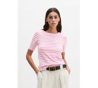 T-Shirt MARC O'POLO "aus Organic Cotton-Jersey", Damen, Gr. S, medium pink, Obermaterial: 100% Baumwolle, gestreift, Basic, regular fit, U-Boot-Ausschnitt, normaler Saum, Shirts T-Shirt (90221865-S) m