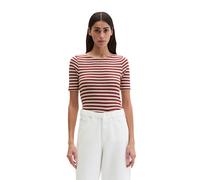 T-Shirt MARC O'POLO "aus Organic Cotton-Jersey", Damen, Gr. S, medium rot, Obermaterial: 100% Baumwolle, gestreift, Basic, regular fit, U-Boot-Ausschnitt, normaler Saum, Shirts T-Shirt (37377103-S) me