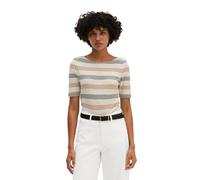T-Shirt MARC O'POLO "aus Organic Cotton-Jersey", Damen, Gr. XL, light beige, Obermaterial: 100% Baumwolle, gestreift, Basic, regular fit, U-Boot-Ausschnitt, normaler Saum, Shirts T-Shirt (42231620-XL)