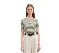 T-Shirt MARC O'POLO "aus Organic Cotton-Jersey", Damen, Gr. XXL, medium grün, Obermaterial: 100% Baumwolle, gestreift, Basic, regular fit, U-Boot-Ausschnitt, normaler Saum, Shirts T-Shirt (28452301-XX
