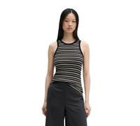 T-Shirt MARC O'POLO "aus Organic Cotton-Lyocell-Mix", Damen, Gr. XS, schwarz, Obermaterial: 50% Baumwolle, 46% Lyocell, 4% Elasthan, gestreift, slim fit, Rundhals, Rippbündchen, Shirts T-Shirt (613935