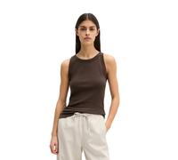 T-Shirt MARC O'POLO "aus Organic-Cotton-Rib-Jersey", Damen, Gr. S, burnt coffee, Obermaterial: 100% Baumwolle, unifarben, slim fit, Rundhals, Shirts T-Shirt (71296120-S) burnt coffee