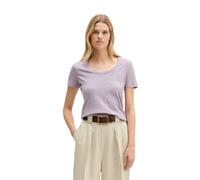 T-Shirt MARC O'POLO "aus reiner Baumwolle", Damen, Gr. S, lila (dusty lavender), Obermaterial: 100% Baumwolle, unifarben, Basic, regular fit, tiefer Rundhals, normaler Saum, Shirts T-Shirt (37005331-S