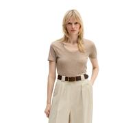 T-Shirt MARC O'POLO "aus reiner Baumwolle", Damen, Gr. XXL, earthy taupe, Obermaterial: 100% Baumwolle, unifarben, Basic, regular fit, tiefer Rundhals, normaler Saum, Shirts T-Shirt (73135006-XXL) ear