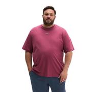 T-Shirt MARC O'POLO "aus reiner Bio-Baumwolle", Herren, Gr. 3XL, rosa (acai rot), Obermaterial: 100% Baumwolle, unifarben, Basic, regular fit, Rundhals, Umschlagbund, Shirts T-Shirt (53293231-XXXL) ac