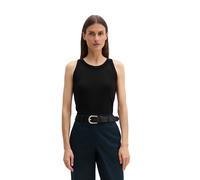 Marc OߴPolo Damen Tanktop aus Bio-Baumwolle mit hohem Rundhalsausschnitt, Schwarz (Black), S
