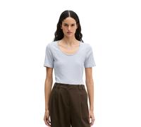 T-Shirt MARC O'POLO "aus Slub-Jersey", Damen, Gr. L, morning blau, Obermaterial: 100% Baumwolle, unifarben, Basic, regular fit, tiefer Rundhals, normaler Saum, Shirts T-Shirt (44968029-L) morning blau