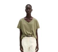 T-Shirt MARC O'POLO "aus Slub-Jersey", Damen, Gr. L, pure sage, Obermaterial: 100% Baumwolle, unifarben, Basic, loose fit, V-Ausschnitt, normaler Saum, Shirts T-Shirt (23823402-L) pure sage