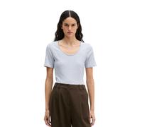 T-Shirt MARC O'POLO "aus Slub-Jersey", Damen, Gr. M, blau (morning blau), Obermaterial: 100% Baumwolle, unifarben, Basic, regular fit, tiefer Rundhals, normaler Saum, Shirts T-Shirt (44968029-M) morni