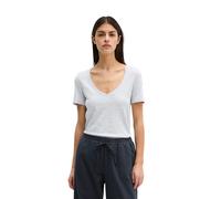 T-Shirt MARC O'POLO "aus Slub-Jersey", Damen, Gr. XS, airy blau, Obermaterial: 100% Baumwolle, unifarben, regular fit, V-Ausschnitt, normaler Saum, Shirts T-Shirt (32287564-XS) airy blau
