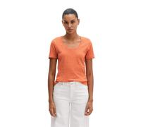 T-Shirt MARC O'POLO "aus Slub-Jersey", Damen, Gr. XS, warm orange, Obermaterial: 100% Baumwolle, unifarben, Basic, regular fit, tiefer Rundhals, normaler Saum, Shirts T-Shirt (86307304-XS) warm orange