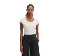 T-Shirt MARC O'POLO "aus softem Modal-Organic-Cotton-Mix", Damen, Gr. L, weiß (weiß cotton), Obermaterial: 50% Modal, 50% Baumwolle, unifarben, Basic, slim fit, tiefer Rundhals, Shirts T-Shirt (481411