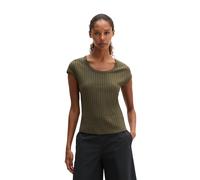 T-Shirt MARC O'POLO "aus softem Modal-Organic-Cotton-Mix", Damen, Gr. XXL, mossy earth, Obermaterial: 50% Modal, 50% Baumwolle, unifarben, Basic, slim fit, tiefer Rundhals, Shirts T-Shirt (92037751-XX