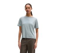 T-Shirt MARC O'POLO "aus TENCEL™ Lyocell-Baumwolle-Mix", Damen, Gr. M, grau horizon, Obermaterial: 67% Lyocell, 33% Baumwolle, unifarben, loose fit, U-Boot-Ausschnitt, Rippbündchen, Shirts T-Shirt (62