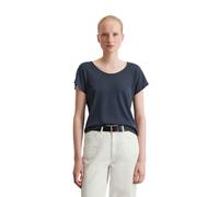 T-Shirt MARC O'POLO "aus Viskose-Organic-Cotton-Mix", Damen, Gr. M, blau (schwarz navy), Obermaterial: 50% Baumwolle, 50% Viskose, unifarben, Basic, skinny fit, tiefer Rundhals, Shirts T-Shirt (204249