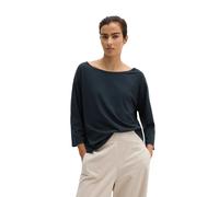 T-Shirt MARC O'POLO "aus weichem Modal-Mix", Damen, Gr. L, blau (maritime blau), Obermaterial: 48% Modal, 48% Baumwolle, 4% Elasthan, unifarben, Basic, loose fit, U-Boot-Ausschnitt, normaler Saum, Shi
