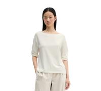 Marc O'Polo Damen Sweatshirt aus weichem Modal-Mix Weiß XL U-Boot-Ausschnitt weit geschnitten