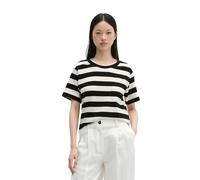 T-Shirt MARC O'POLO "aus weichem Single Jersey", Damen, Gr. L, dunkelblau, Obermaterial: 100% Baumwolle, gestreift, Basic, loose fit, Rundhals, normaler Saum, Shirts T-Shirt (44030327-L) dunkelblau