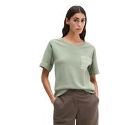 T-Shirt MARC O'POLO, Damen, Gr. L, grün (fresh sage), Jersey, Obermaterial: 100% Baumwolle, loose fit normal, tiefer Rundhals, Shirts T-Shirt, loose fit mit aufgesetzter Satin-Tasche (70441639-L) fres