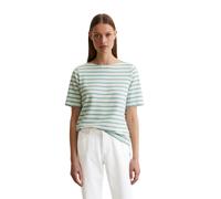 T-Shirt MARC O'POLO, Damen, Gr. M, multi, pure teal, Jersey, Obermaterial: 100% Baumwolle, U-Boot-Ausschnitt, Shirts T-Shirt, geringelt, U-Boot-Ausschnitt, gerade schnitten (76030513-M) multi, pure te