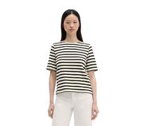 T-Shirt MARC O'POLO "aus weichem Jersey", Damen, Gr. M, sanftes weiß, Obermaterial: 100% Baumwolle, gestreift, Basic, regular fit, normaler Saum, Shirts T-Shirt (83418952-M) sanftes weiß