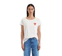 Marc O'Polo Damen T-Shirt mit ovalem Ausschnitt Regular Fit, Weiß (White), M