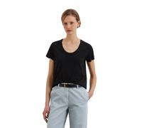T-Shirt MARC O'POLO, Damen, Gr. S, schwarz, Single Jersey, Obermaterial: 100% Baumwolle, unifarben, regular fit, tiefer Rundhals, Shirts T-Shirt (10100417-S) schwarz