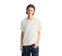 T-Shirt MARC O'POLO DENIM "aus Basic Single Jersey", Damen, Gr. S, weiß (silky weiß), Obermaterial: 100% Baumwolle, bedruckt, Basic, regular fit, Rundhals, normaler Saum, Shirts T-Shirt (86381368-S) s