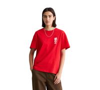 Marc OߴPolo Denim Damen T-Shirt mit Logo Relaxed Fit, Rot (Carmine Red), XXS