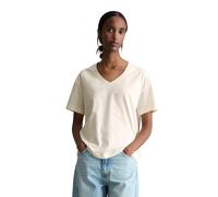 T-Shirt MARC O'POLO DENIM "aus Baumwoll-Single-Jersey", Damen, Gr. S, silky weiß, Obermaterial: 100% Baumwolle, unifarben, Basic, regular fit, V-Ausschnitt, normaler Saum, Shirts T-Shirt (63650511-S)