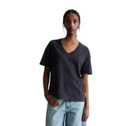 T-Shirt MARC O'POLO DENIM "aus Baumwoll-Single-Jersey", Damen, Gr. XXS, blau depths, Obermaterial: 100% Baumwolle, unifarben, Basic, regular fit, V-Ausschnitt, normaler Saum, Shirts T-Shirt (26459911-