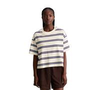 T-Shirt MARC O'POLO DENIM "aus Heavy Jersey", Damen, Gr. XS, sanftes weiß, Obermaterial: 100% Baumwolle, gestreift, Basic, regular fit, normaler Saum, Shirts T-Shirt (59654265-XS) sanftes weiß