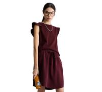 T-Shirt MARC O'POLO DENIM "aus Material-Mix", Damen, Gr. L, merlot rot, Obermaterial: 100% Baumwolle, unifarben, Basic, regular fit, Rundhals, Rüschen, Shirts T-Shirt (49850663-L) merlot rot