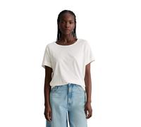 T-Shirt MARC O'POLO DENIM, Damen, Gr. L, silky weiß, Jersey, Obermaterial: 100% Baumwolle, relaxed fit normal, Rundhals, Umschlagbund, Shirts T-Shirt, relaxed aus Organic Cotton (69552001-L) silky wei