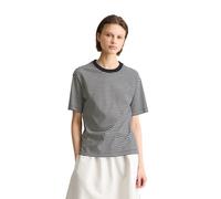T-Shirt MARC O'POLO DENIM "aus Organic Cotton", Damen, Gr. M, dunkelblau, Obermaterial: 100% Baumwolle, gestreift, Basic, regular fit, Rundhals, normaler Saum, Shirts T-Shirt (69650318-M) dunkelblau