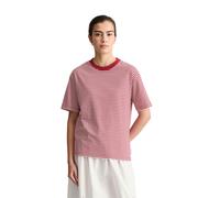 T-Shirt MARC O'POLO DENIM "aus Organic Cotton", Damen, Gr. S, dunkelrot, Obermaterial: 100% Baumwolle, gestreift, Basic, regular fit, Rundhals, normaler Saum, Shirts T-Shirt (52537348-S) dunkelrot