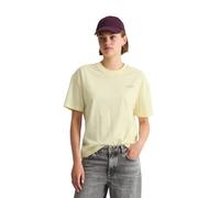 T-Shirt MARC O'POLO DENIM "aus Organic Cotton", Damen, Gr. XL, gelb (butter gelb), Obermaterial: 100% Baumwolle, unifarben, Basic, relaxed fit, Rundhals, normaler Saum, Shirts T-Shirt (56434143-XL) bu