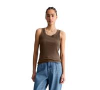 T-Shirt MARC O'POLO DENIM "aus Organic-Cotton-Rib-Jersey", Damen, Gr. XXS, braun (hazelnut braun), Obermaterial: 96% Baumwolle, 4% Elasthan, unifarben, slim fit, Rundhals, Shirts T-Shirt (50745522-XXS