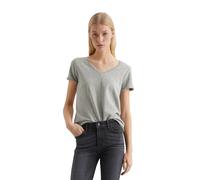 T-Shirt MARC O'POLO DENIM "aus Organic Cotton Slub Jersey", Damen, Gr. XXS, grau (stone melange), Obermaterial: 100% Baumwolle, unifarben, Basic, regular fit, V-Ausschnitt, Shirts T-Shirt (85372642-XX