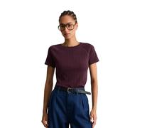 T-Shirt MARC O'POLO DENIM "aus reiner Bio-Baumwolle", Damen, Gr. S, braun (mahagony jam), Obermaterial: 100% Baumwolle, unifarben, Basic, slim fit, Rundhals, Shirts T-Shirt (31593342-S) mahagony jam