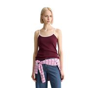 T-Shirt MARC O'POLO DENIM "aus reiner Bio-Baumwolle", Damen, Gr. XXS, dunkelrot, Obermaterial: 100% Baumwolle, unifarben, slim fit, tiefer Rundhals, normaler Saum, Shirts T-Shirt (69592008-XXS) dunkel