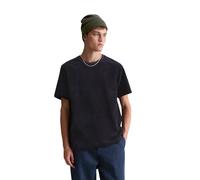 T-Shirt MARC O'POLO DENIM "aus softem Frottee-Cord", Herren, Gr. M, blau (blau depths), Obermaterial: 100% Baumwolle, unifarben, Basic, relaxed fit, Rundhals, Shirts T-Shirt (52269513-M) blau depths