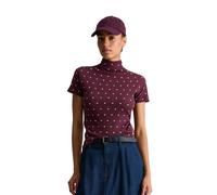 T-Shirt MARC O'POLO DENIM "aus Stretch-Jersey", Damen, Gr. M, lila (dunkelrot), Obermaterial: 96% Baumwolle, 4% Elasthan, gemustert, Basic, slim fit, normaler Saum, Shirts T-Shirt (99356919-M) dunkelr