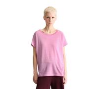 T-Shirt MARC O'POLO DENIM "aus weichem Single Jersey", Damen, Gr. S, light pink, Obermaterial: 100% Baumwolle, gestreift, Basic, regular fit, Rundhals, Umschlagbund, Shirts T-Shirt (97158768-S) light