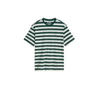 T-Shirt MARC O'POLO DENIM, Damen, Gr. L, dunkelgrün, Jersey, Obermaterial: 100% Baumwolle, geringelt, relaxed fit normal, Rundhals, Shirts T-Shirt, relaxed aus softer Bio-Baumwolle (87335825-L) dunkel