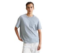 Marc OߴPolo Denim Damen T-Shirt aus Bio-Baumwolle gestreift, Mehrfarbig (Medium Blue Multi 01), L