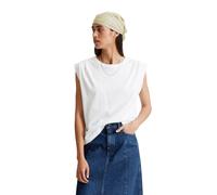 T-Shirt MARC O'POLO DENIM, Damen, Gr. L, weiß, Single Jersey, Obermaterial: 100% Baumwolle, relaxed fit, Rundhals, Shirts T-Shirt, relaxed, Schulterpartie in Falten gelegt (39308056-L) weiß