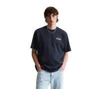 T-Shirt MARC O'POLO DENIM, Damen, Gr. M, blau (navy teal), Single Jersey, Obermaterial: 100% Baumwolle, oversize hüftlang, Rundhals, Shirts T-Shirt, Rückenprint, oversized (69943816-M) navy teal