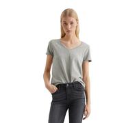 Marc O'Polo Denim Damen T-Shirt aus Bio-Baumwolle mit V-Ausschnitt, Grau (Grau), S